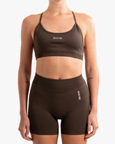 BO&TEE SUPER SCULPT SEAMLESS BACKLESS SPORTS BRA BROWN
